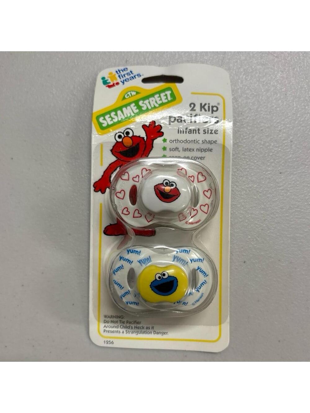 Vintage 1997 Sesame Street The First Years Baby Pacifier Elmo Cookie Monster